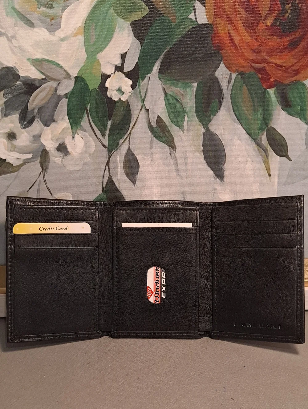 Green Bay Packers Rico Ind. Sleek Black Ultra Soft Leather Trifold Wallet